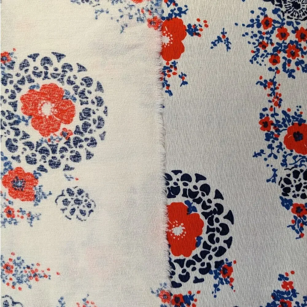Lot Vintage 1970's Patriotic Fabrics 2 7/8 Yds HAWAIIAN & 3/4 Yd KLOPMAN MILLS